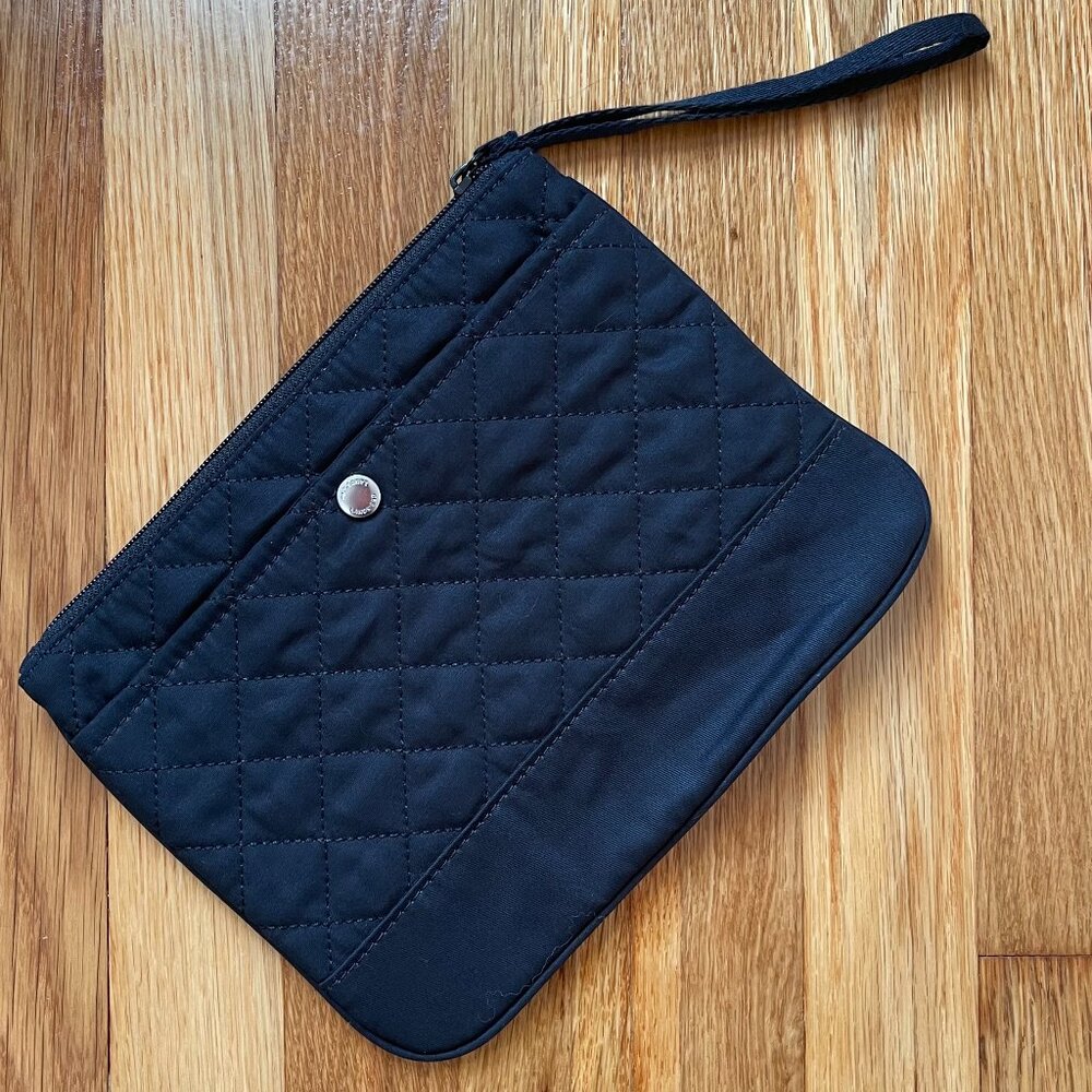 Land’s End Quilted Pouch – Black, NWOT